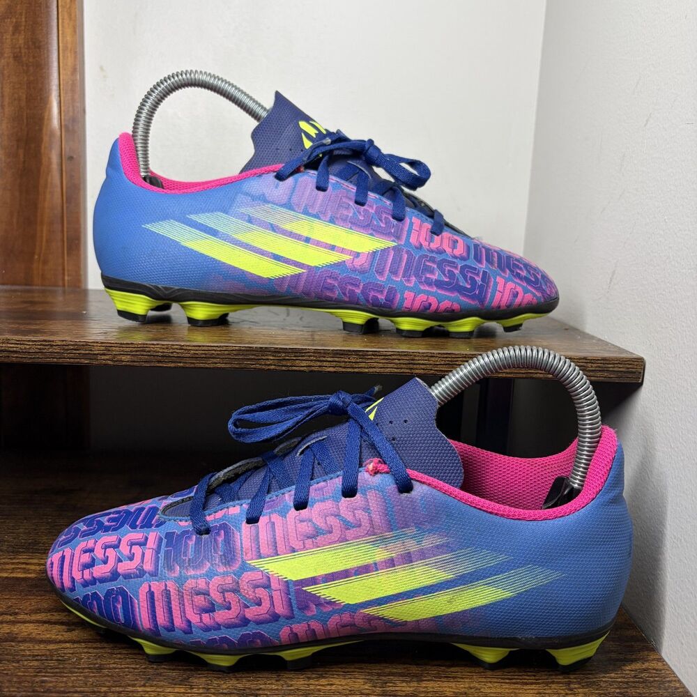 Adidas X Speedflow Messi FY6933 Soccer Cleats Blue Pink Yellow Men's Size 5.5 FG